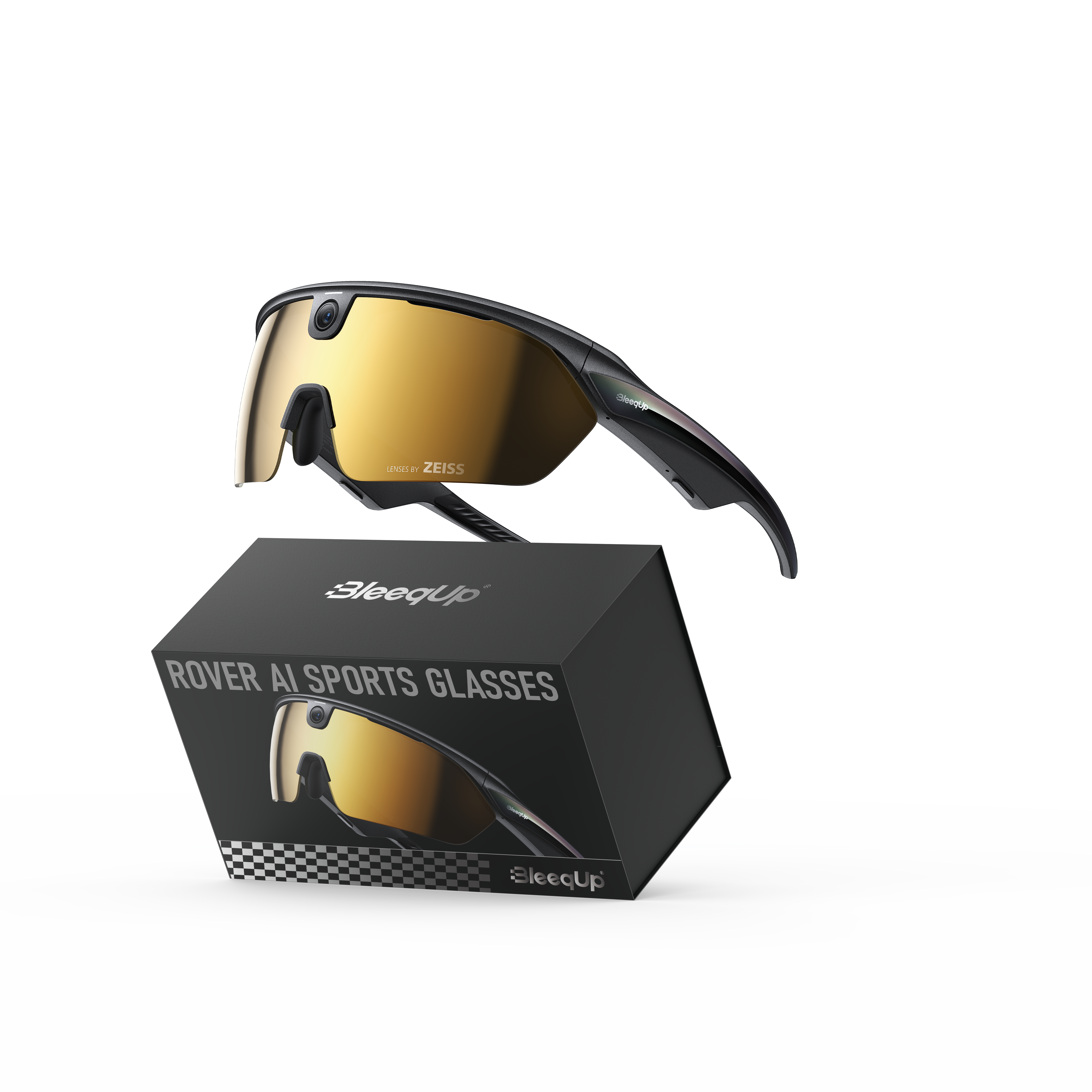 BleeqUp Rover AI Sports Glasses (Zeiss) Lenses - Black