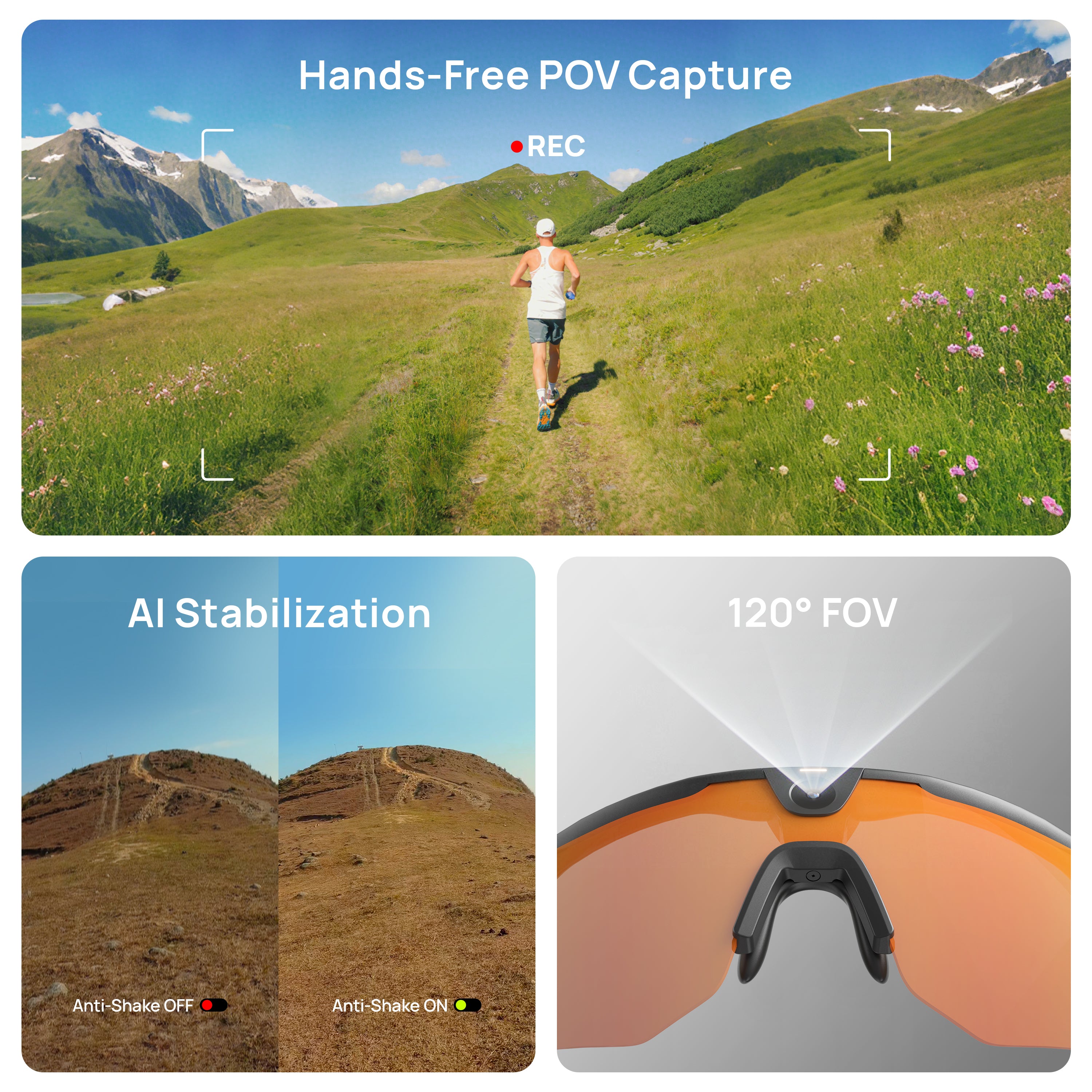 BleeqUp Ranger AI Sports Camera Glasses - Lenses by Zeiss