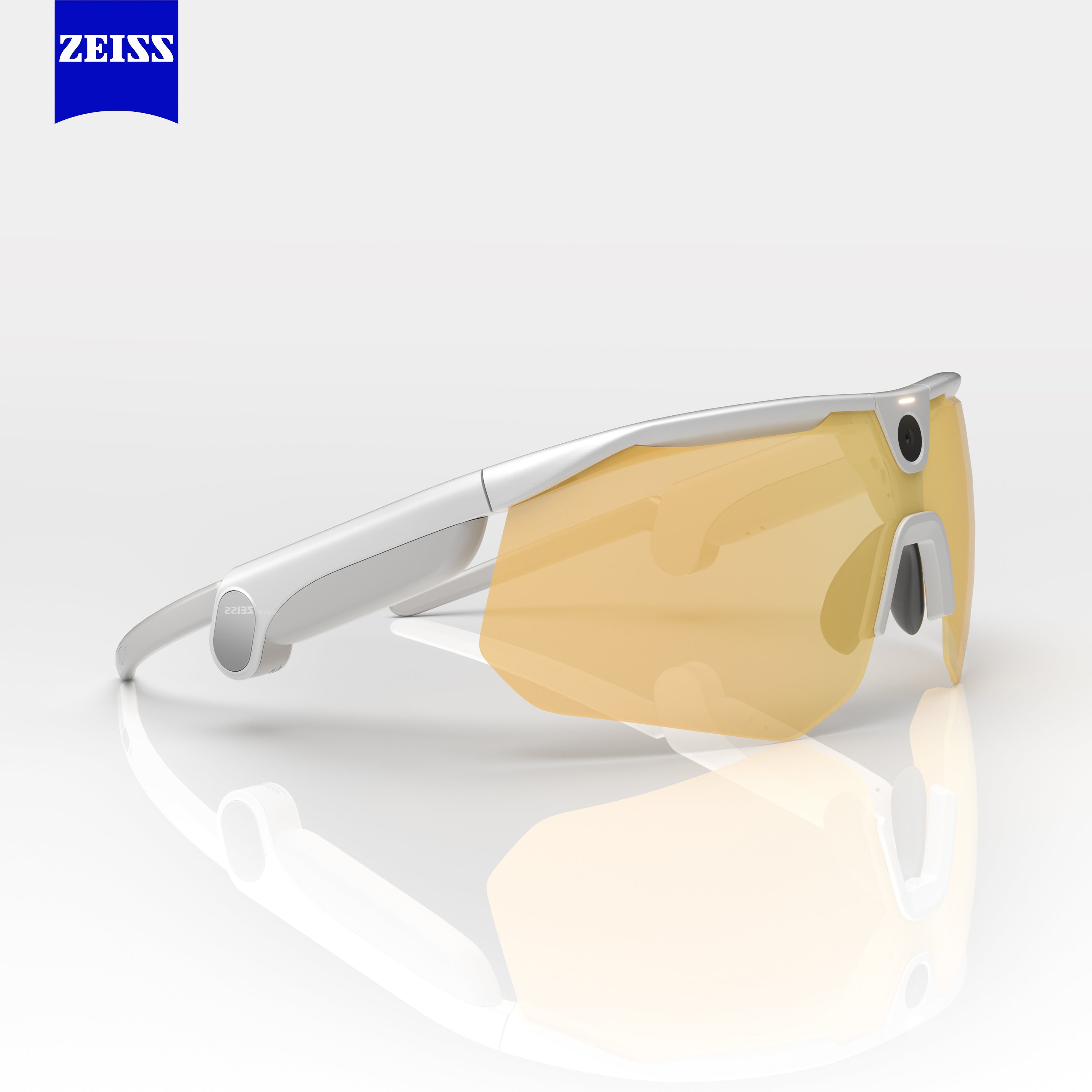 BleeqUp Ranger AI Sports Camera Glasses (White Frame) - Lenses by Zeiss