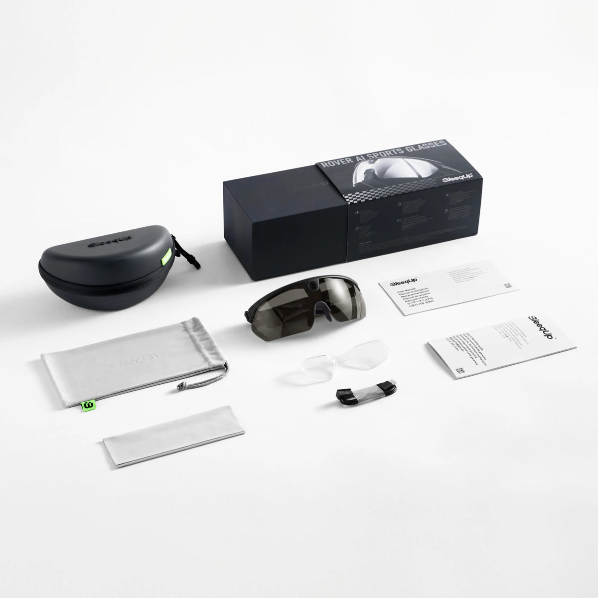 BleeqUp Rover AI Sports Glasses (Zeiss) Lenses - Black
