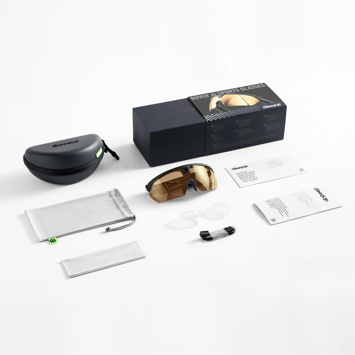 BleeqUp Rover AI Sports Glasses (Zeiss) Lenses - Black